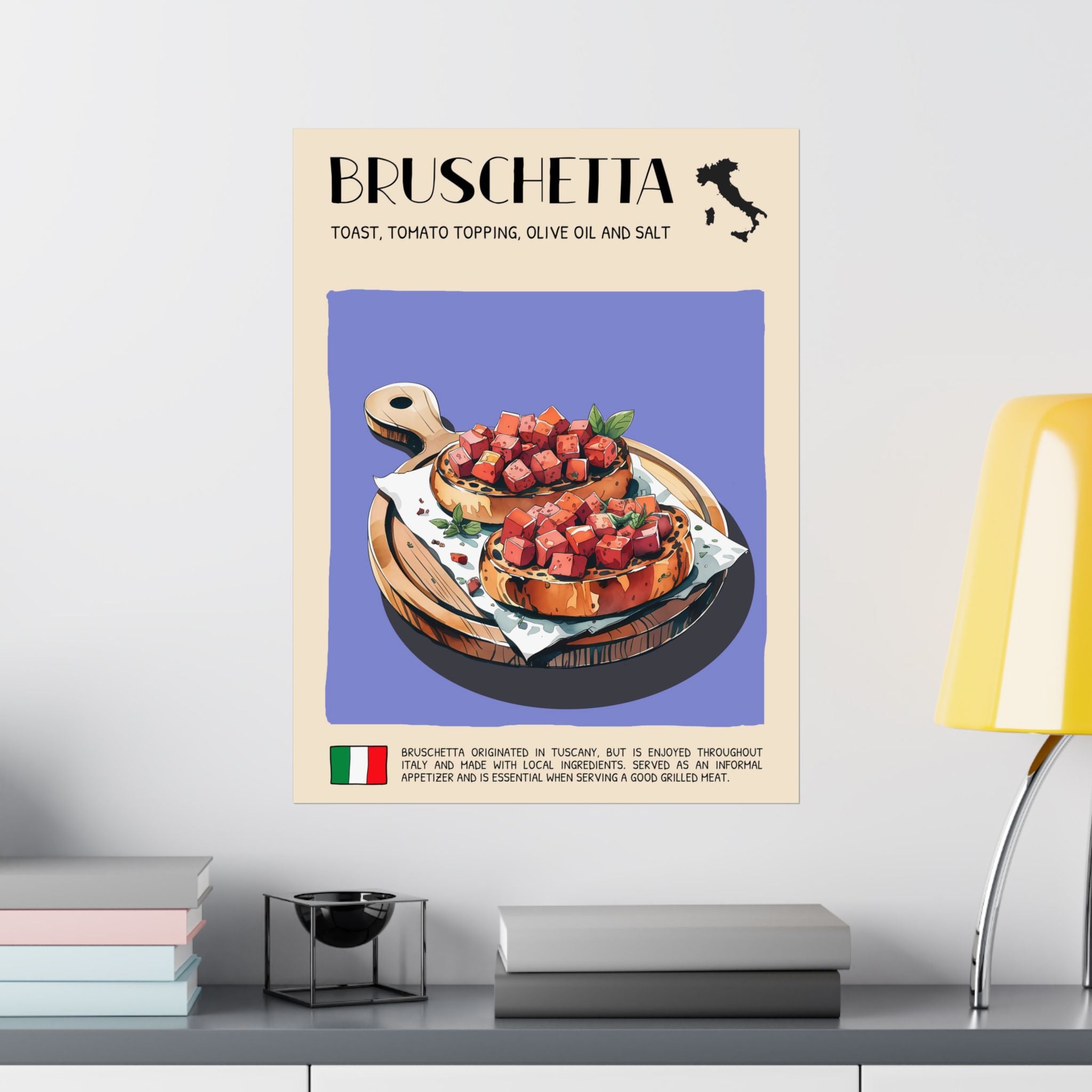 Bruschetta Poster —  Kitchen Art Vertical Matte Print