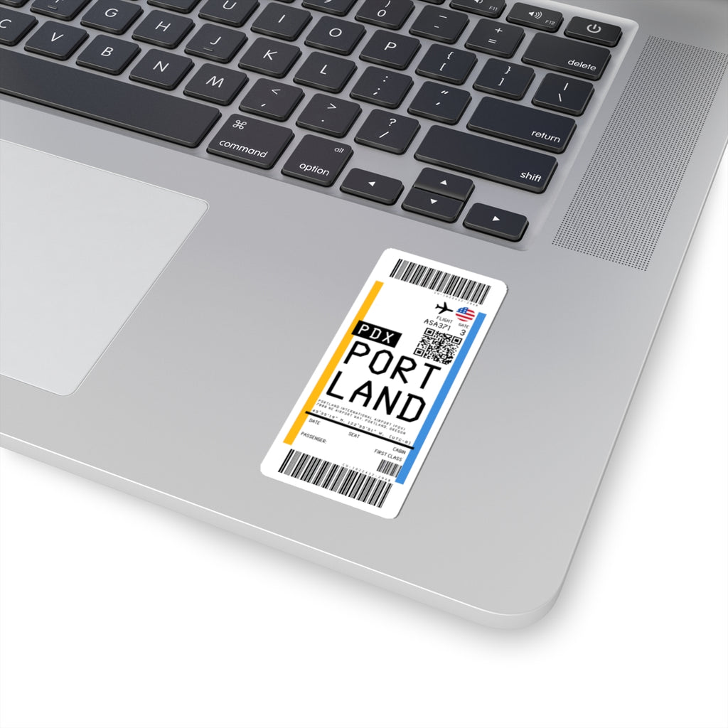 Portland International Airport (PDX) Boarding Pass Sticker — Travel Luggage Decal