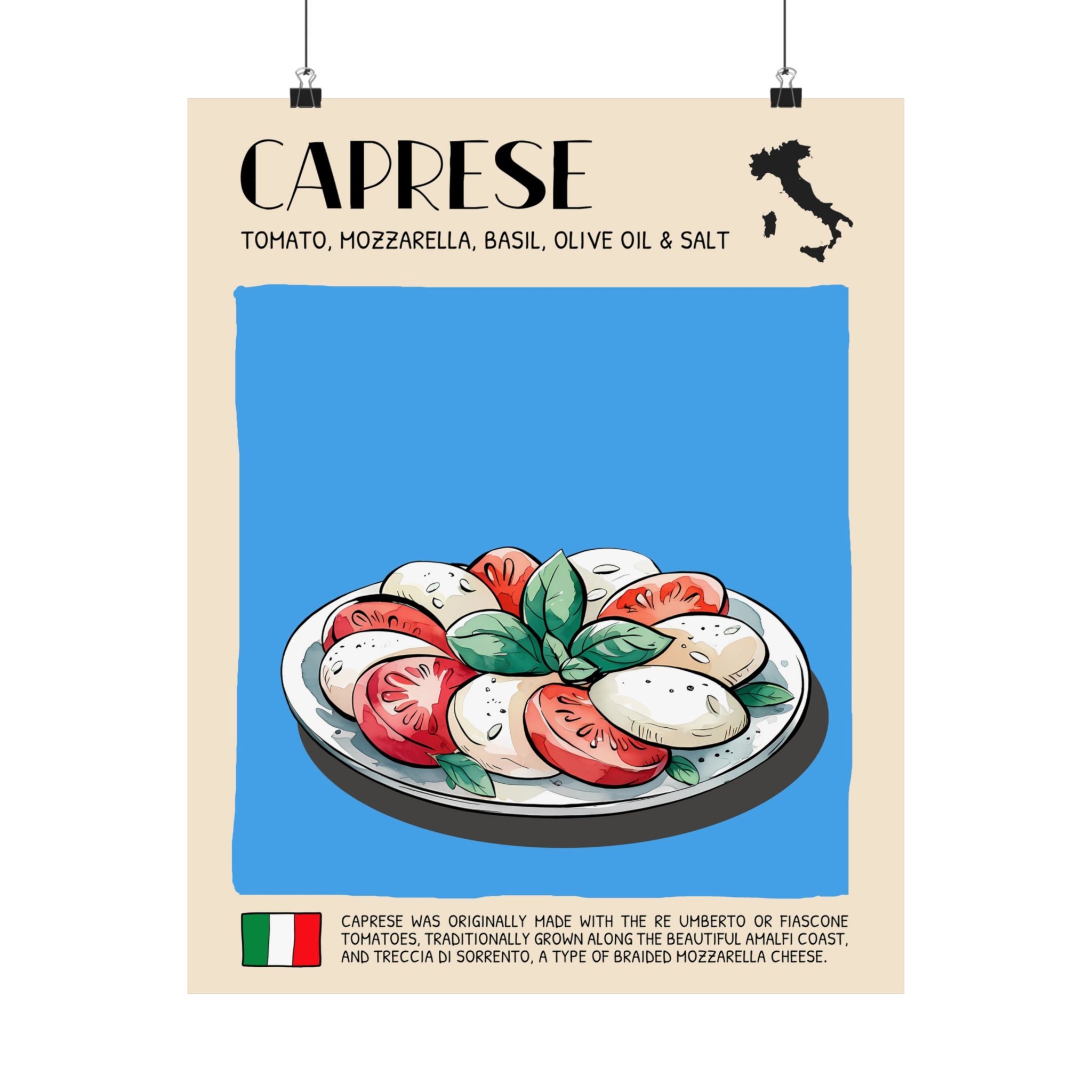 Caprese Poster —  Kitchen Art Vertical Matte Print