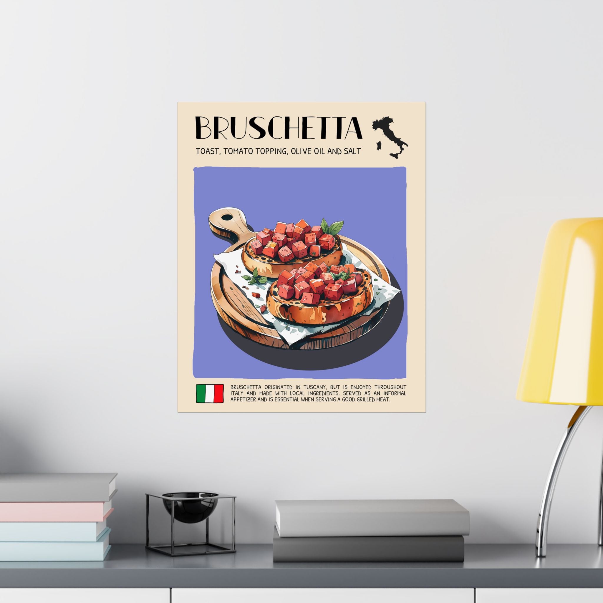 Bruschetta Poster —  Kitchen Art Vertical Matte Print