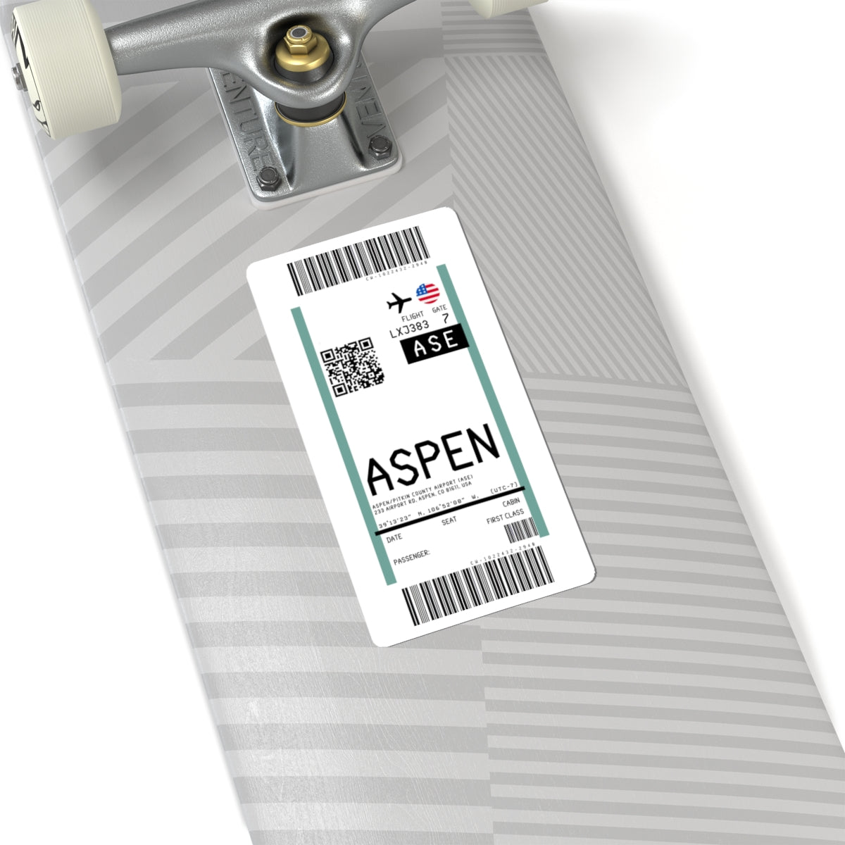 Aspen/Pitkin County Airport (ASE) Boarding Pass Sticker — Travel Luggage Decal