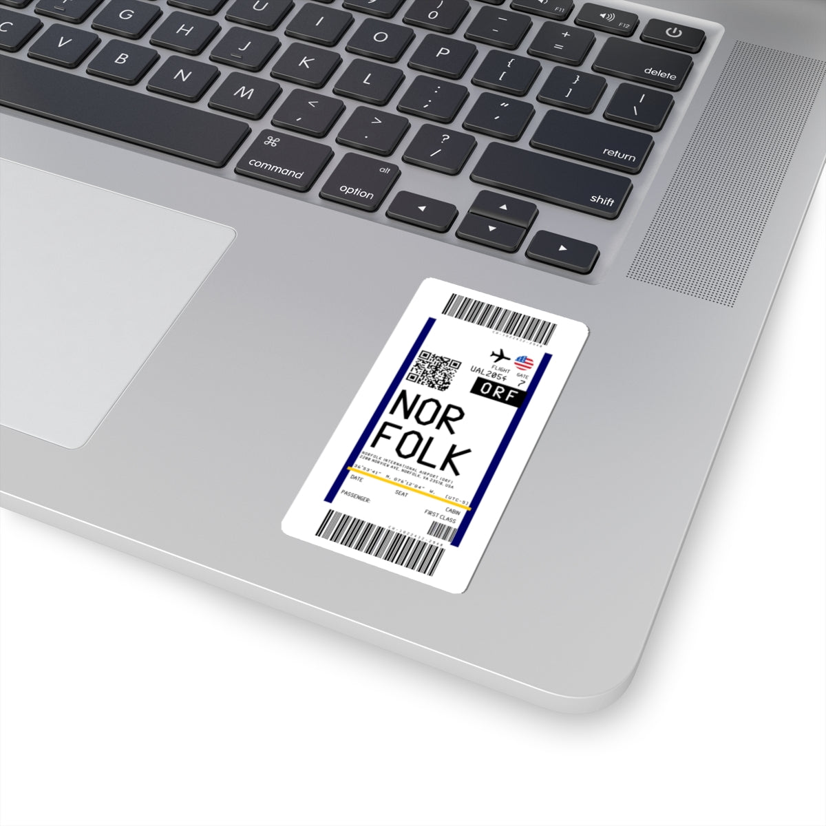 Norfolk International Airport (ORF) Boarding Pass Sticker — Travel Luggage Decal