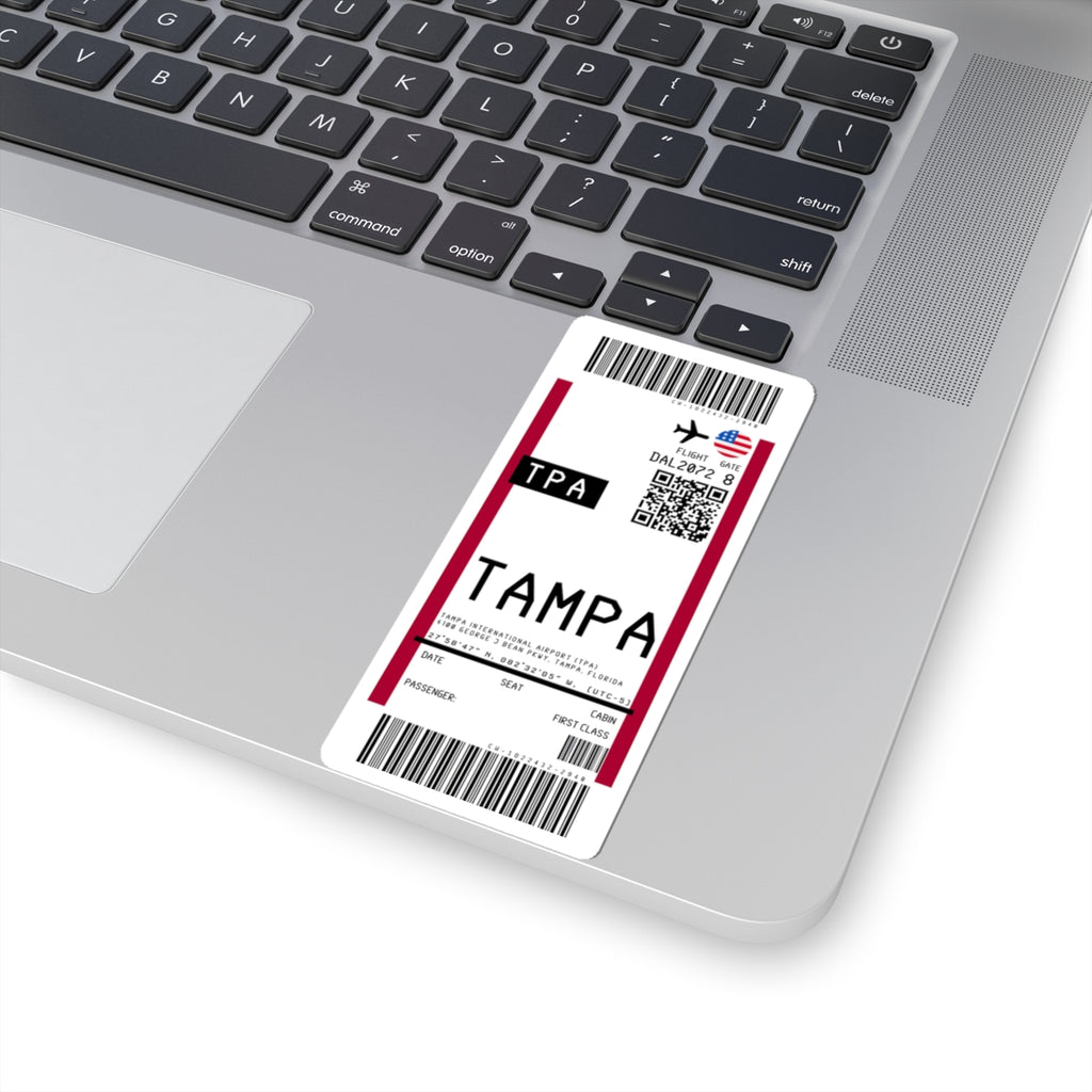 Tampa International Airport (TPA) Boarding Pass Sticker — Travel Luggage Decal