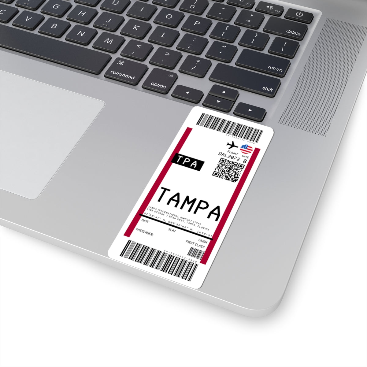 Tampa International Airport (TPA) Boarding Pass Sticker — Travel Luggage Decal