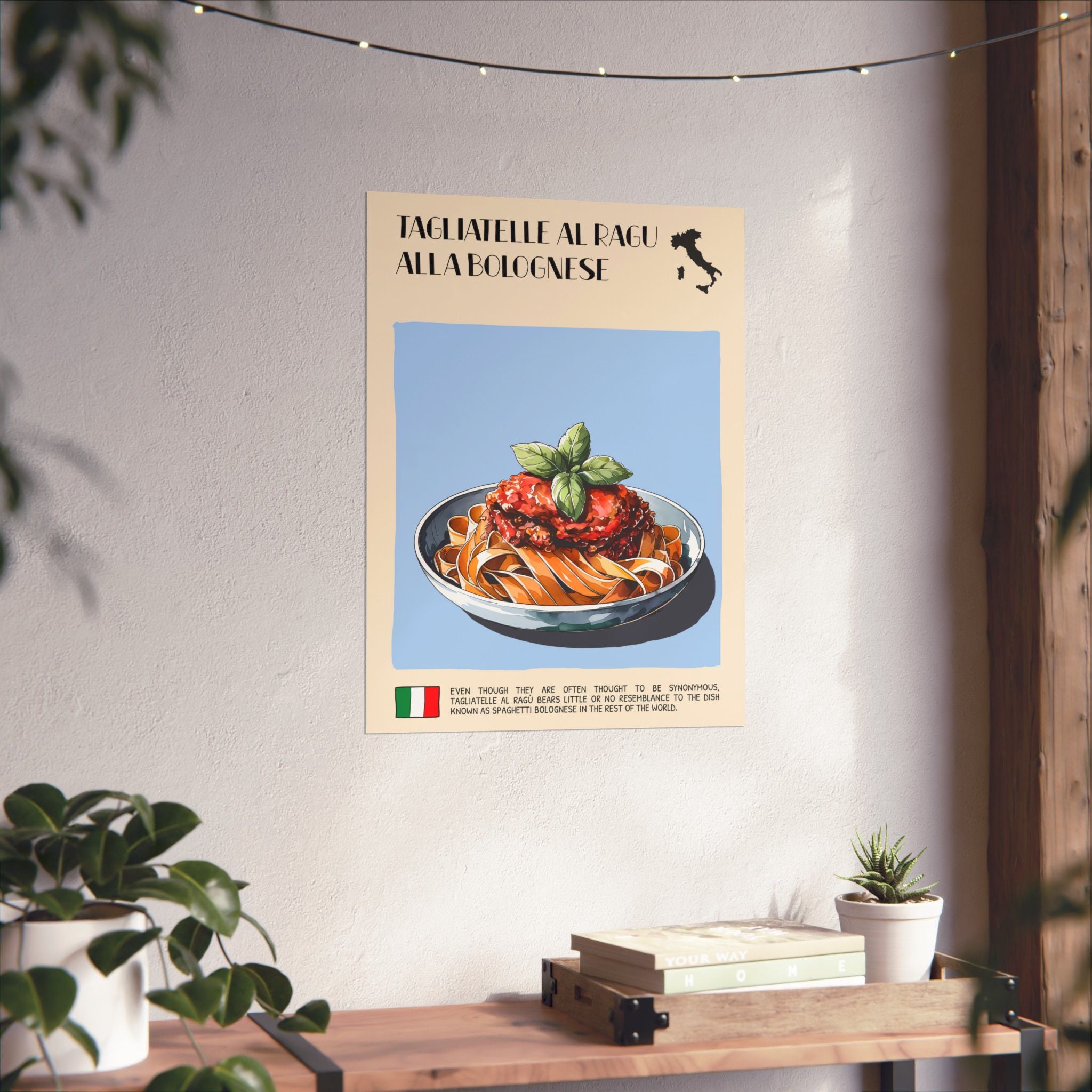 Tagliatelle al Ragu alla Bolognese Poster —  Kitchen Art Vertical Matte Print