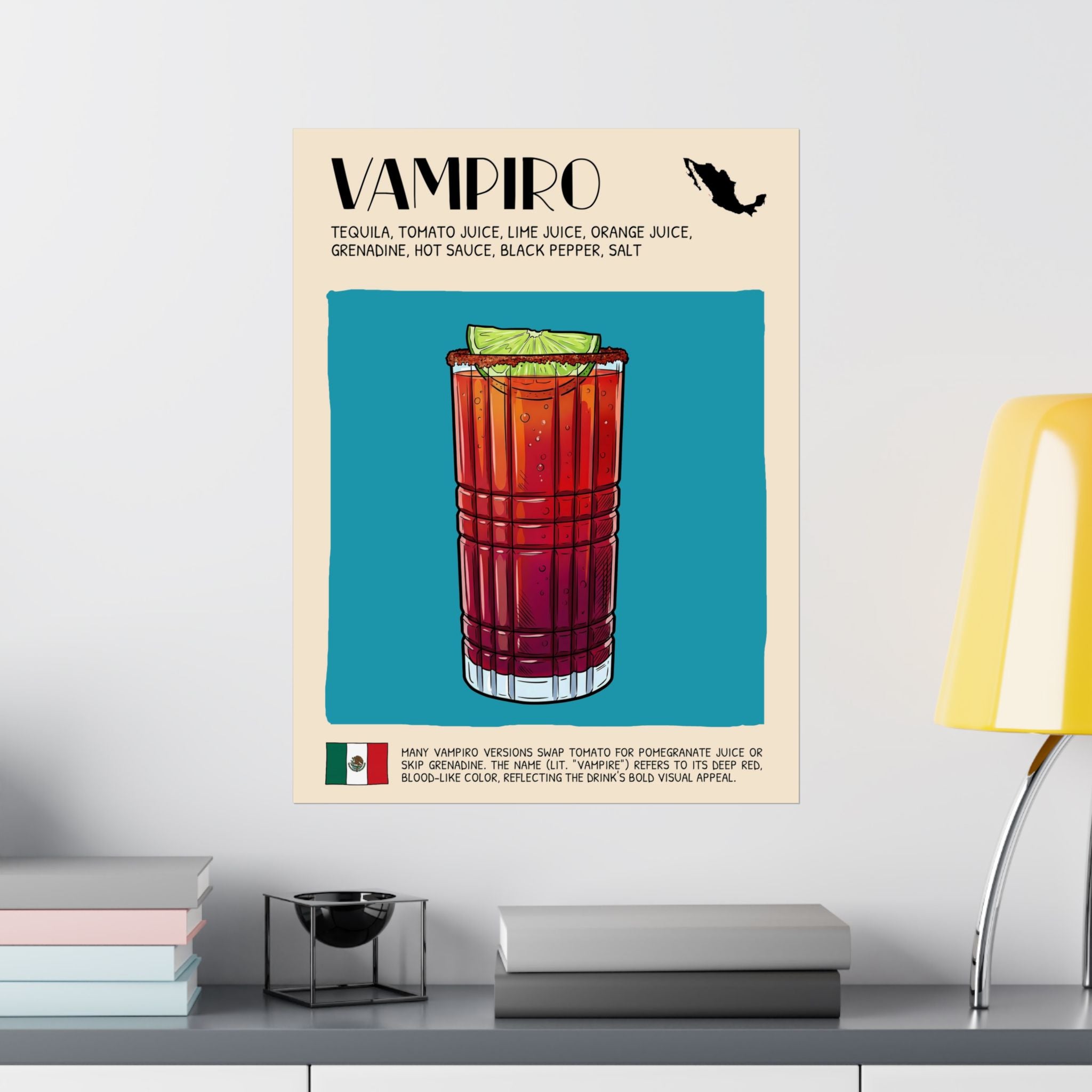 Vampiro Poster — Mexican Cocktail Art Print