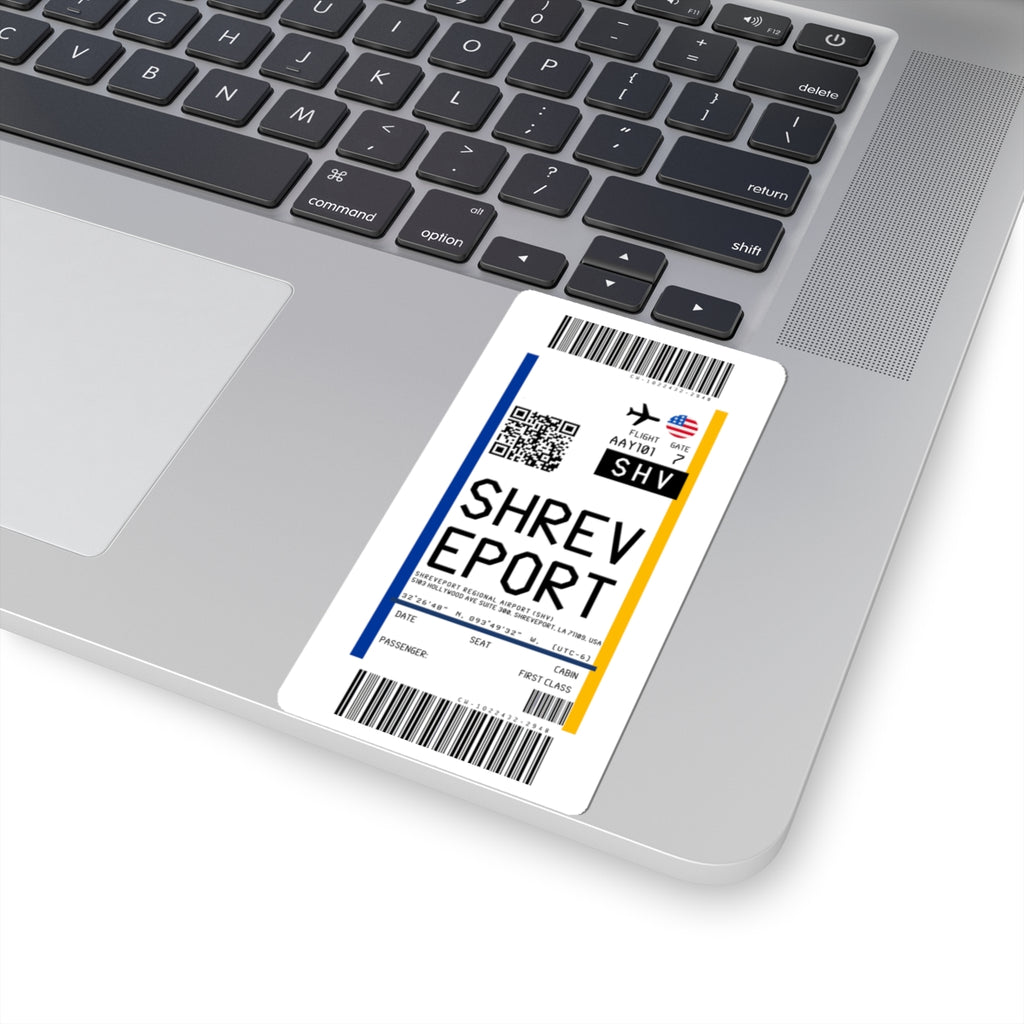 Shreveport Regional Airport (SHV) Boarding Pass Sticker — Travel Luggage Decal