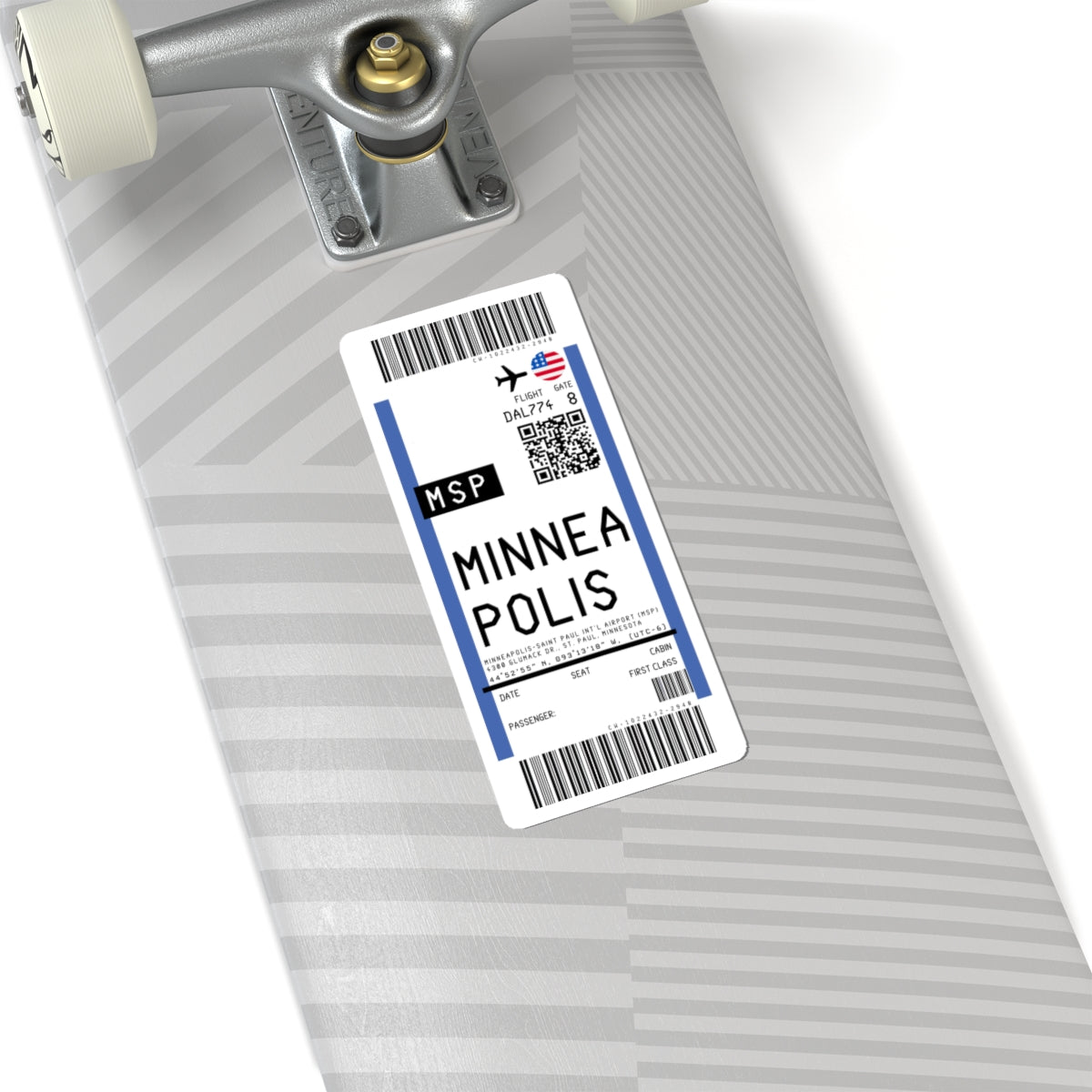 Minneapolis–Saint Paul International Airport (MSP) Boarding Pass Sticker — Travel Luggage Decal