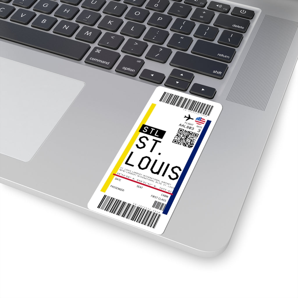 St. Louis Lambert International Airport (STL) Boarding Pass Sticker — Travel Luggage Decal