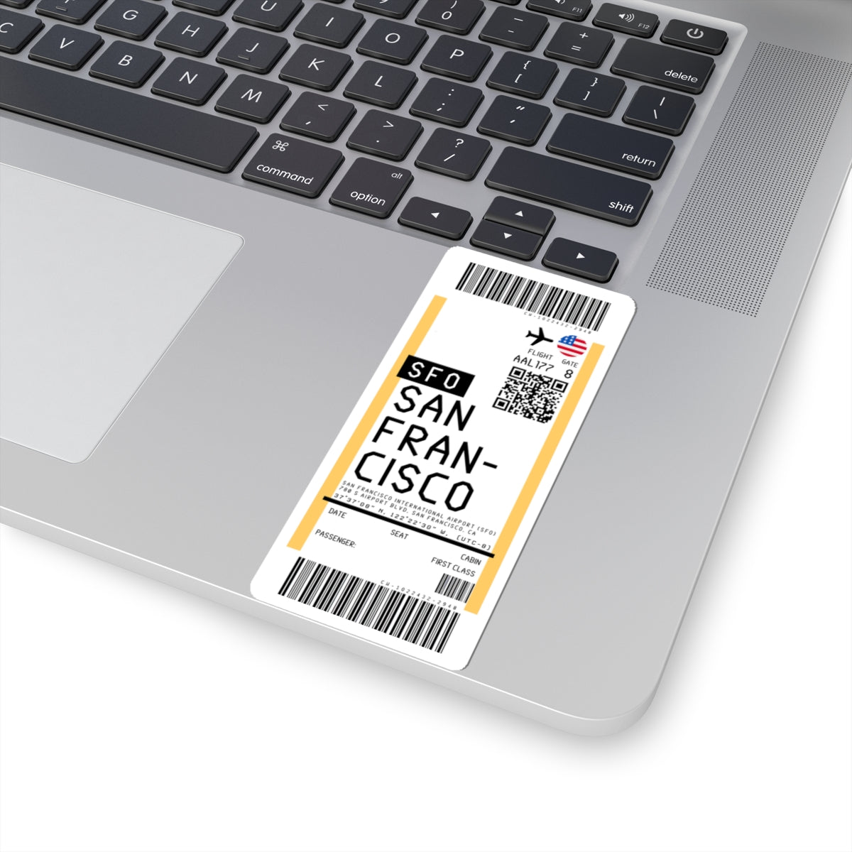San Francisco International Airport (SFO) Boarding Pass Sticker — Travel Luggage Decal