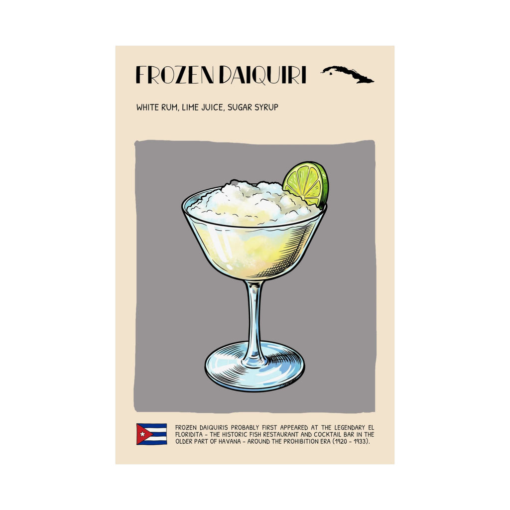 Frozen Daiquiri Poster — Cuban Cocktail Art Print