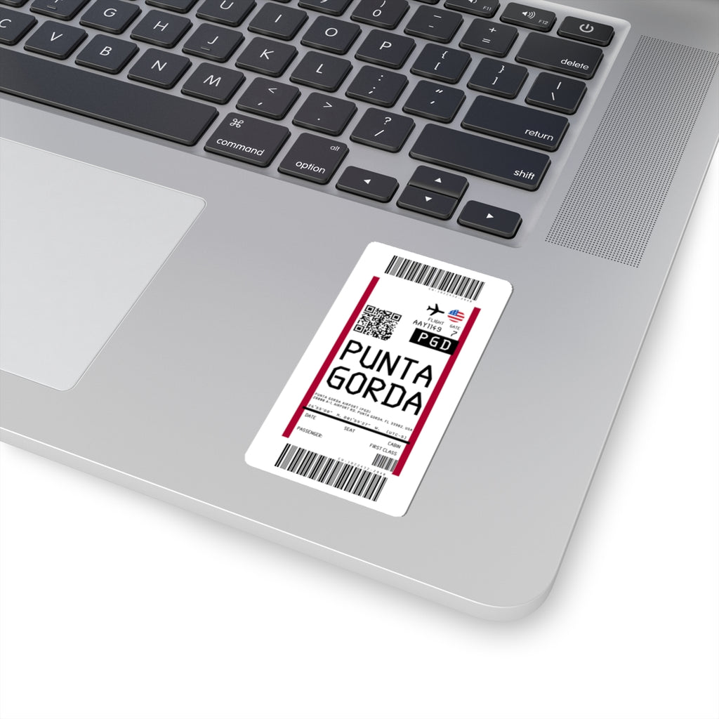 Punta Gorda Airport (PGD) Boarding Pass Sticker — Travel Luggage Decal