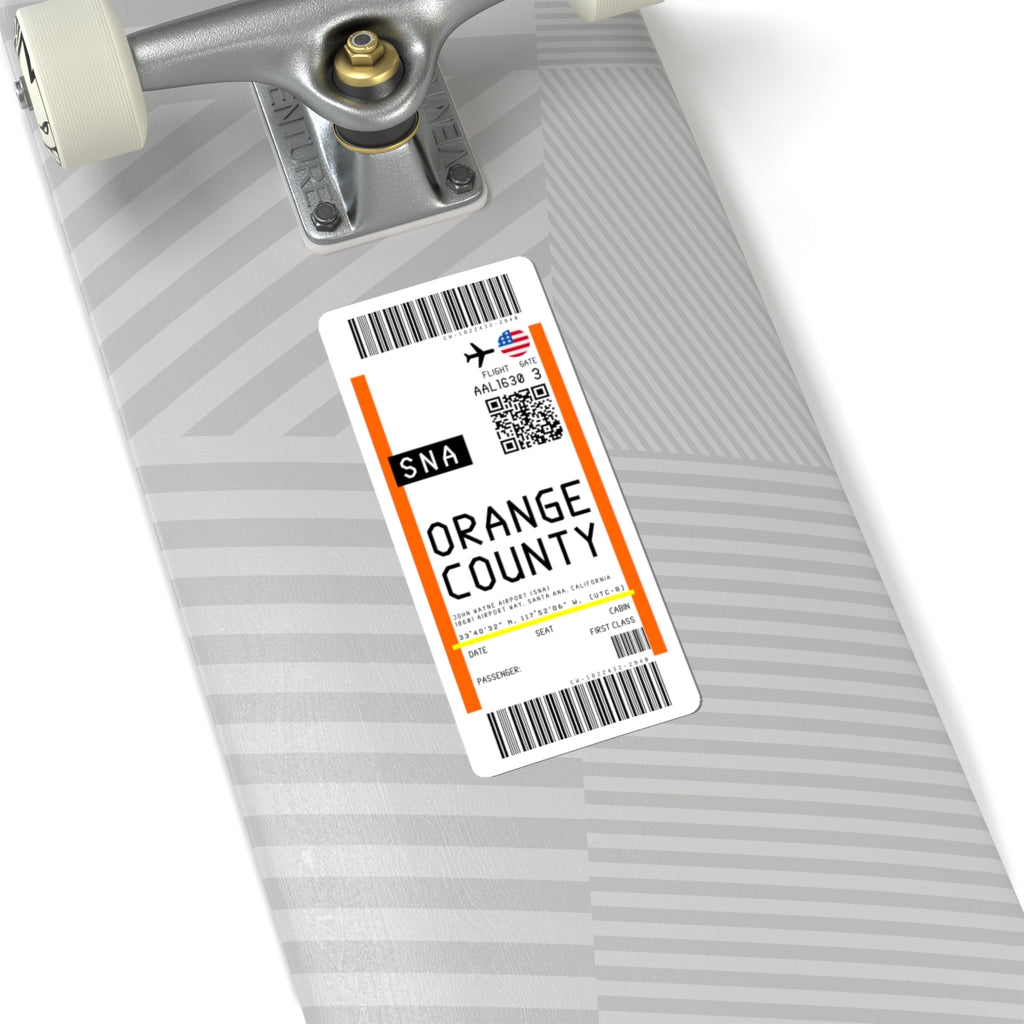 John Wayne Airport (SNA) Boarding Pass Sticker — Travel Luggage Decal