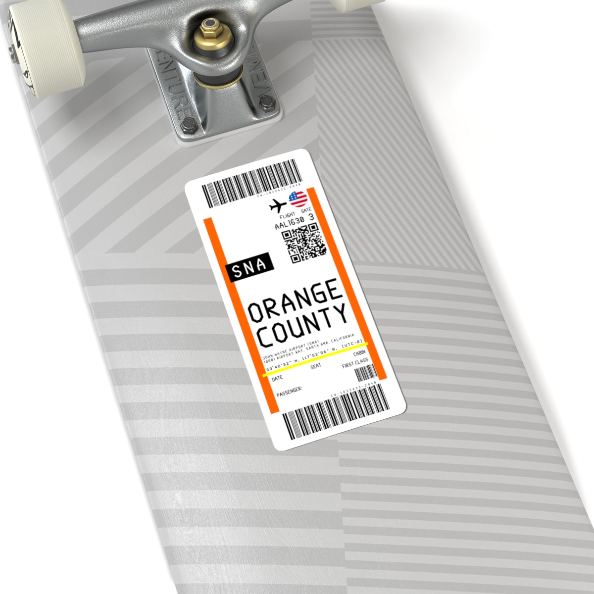 John Wayne Airport (SNA) Boarding Pass Sticker — Travel Luggage Decal
