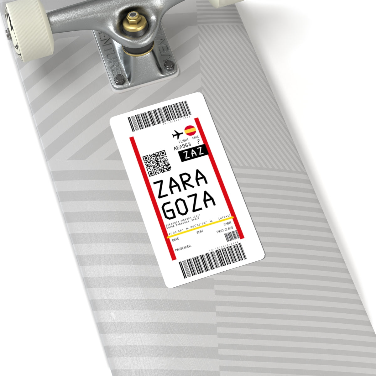 Zaragoza Airport (ZAZ) Boarding Pass Sticker — Travel Luggage Decal