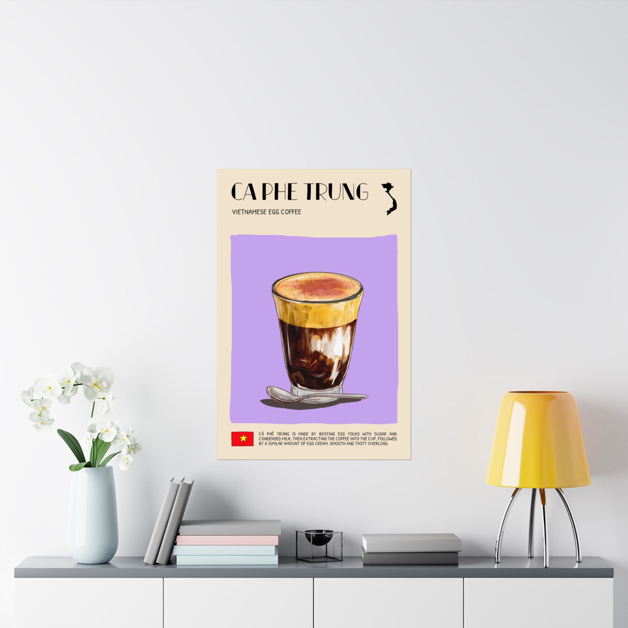 Ca Phe Trung Matte Poster — Vietnamese Food Kitchen Art