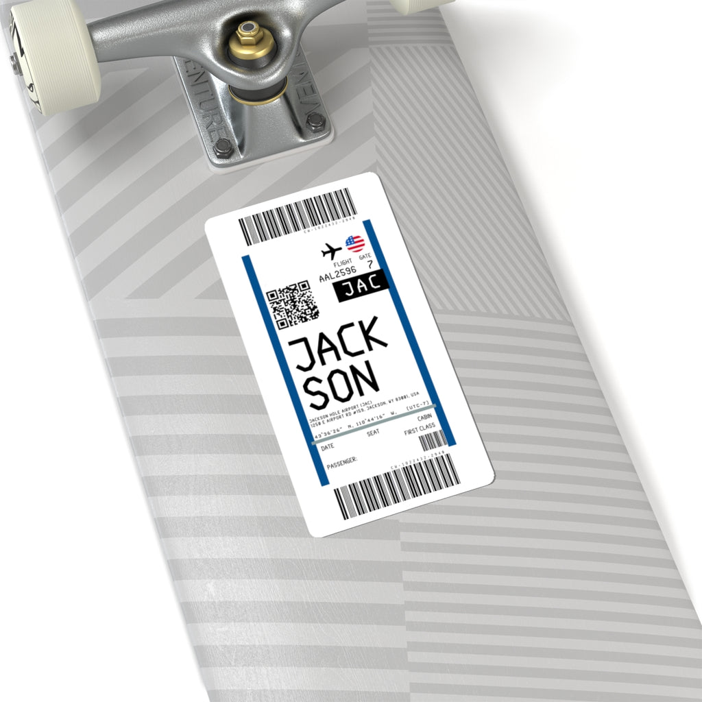 Jackson Hole Airport (JAC) Boarding Pass Sticker — Travel Luggage Decal