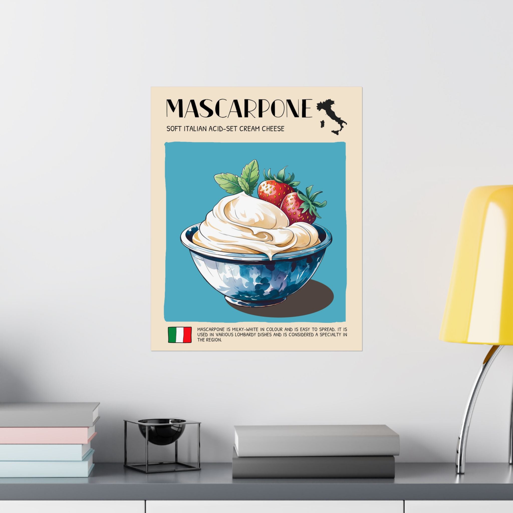 Mascarpone CheesePoster —  Kitchen Art Vertical Matte Print