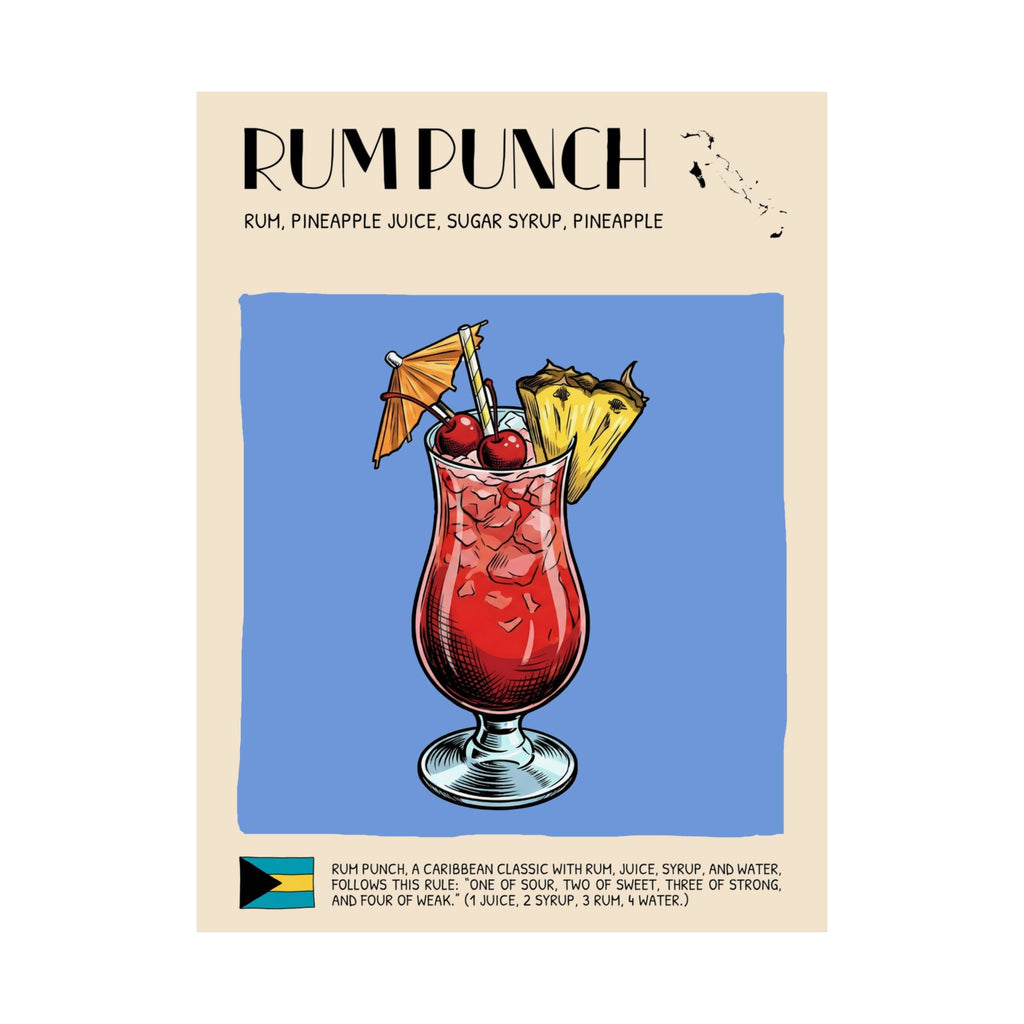 Rum Punch Poster — Bahamian Cocktail Art Print