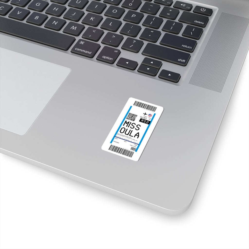 Missoula Montana Airport (MSO) Boarding Pass Sticker — Travel Luggage Decal