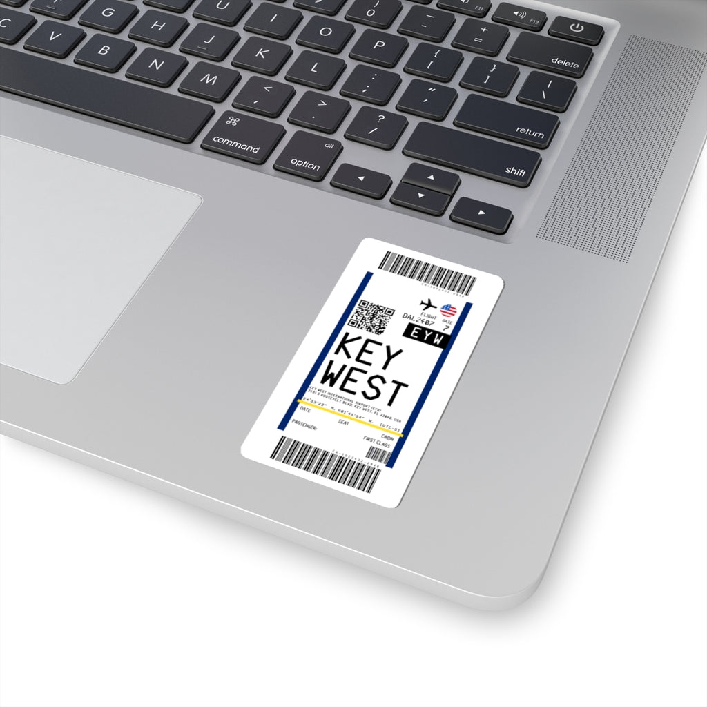 Key West International Airport (EYW) Boarding Pass Sticker — Travel Luggage Decal