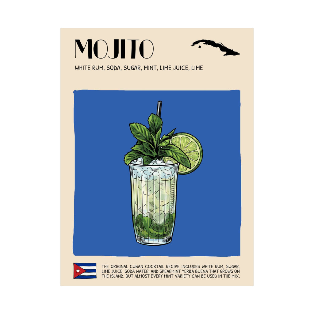 Mojito Poster — Cuban Cocktail Art Print