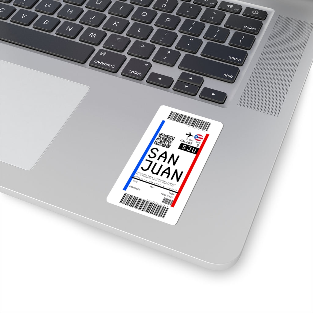 Luis Munoz Marin International Airport (SJU) Boarding Pass Sticker — Travel Luggage Decal
