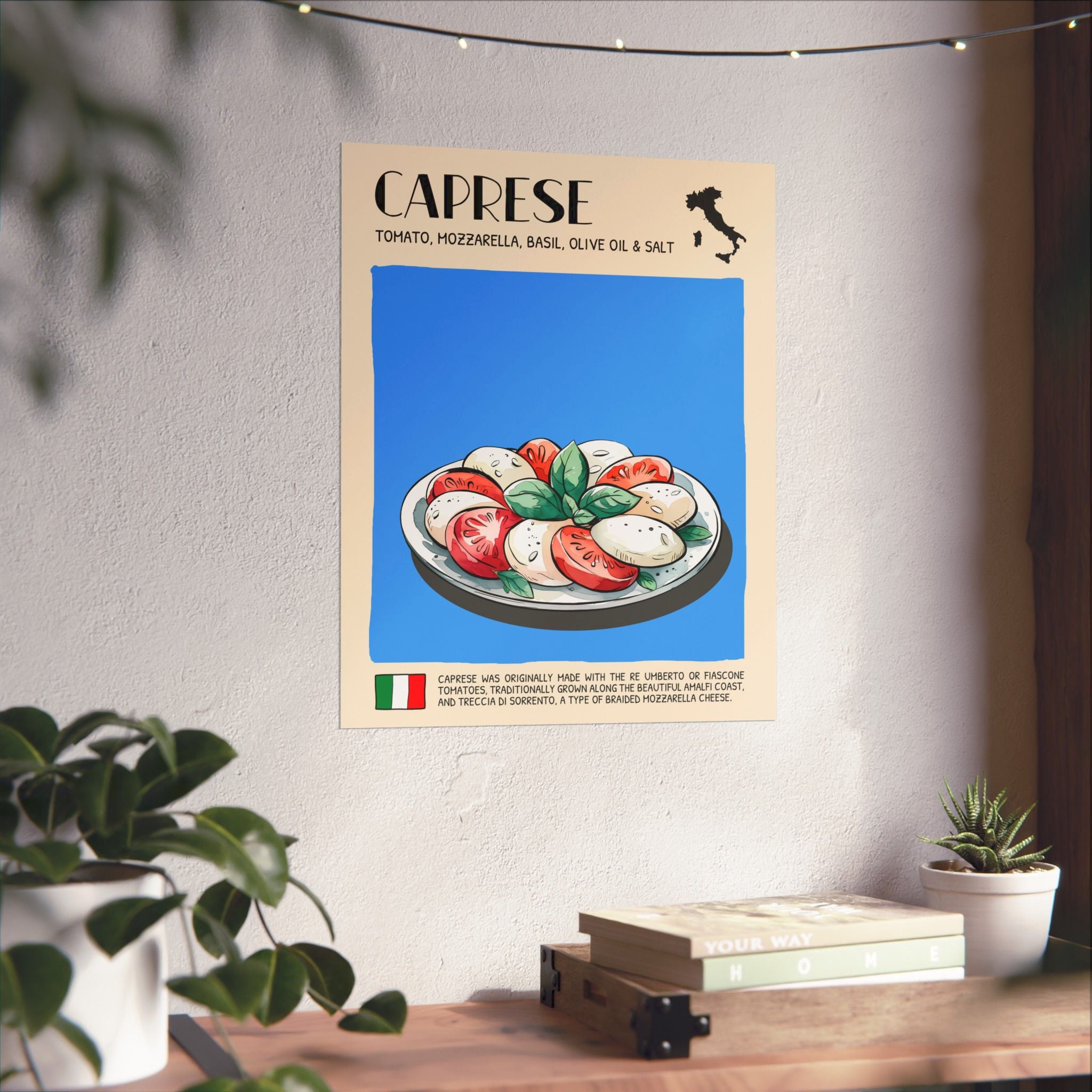 Caprese Poster —  Kitchen Art Vertical Matte Print