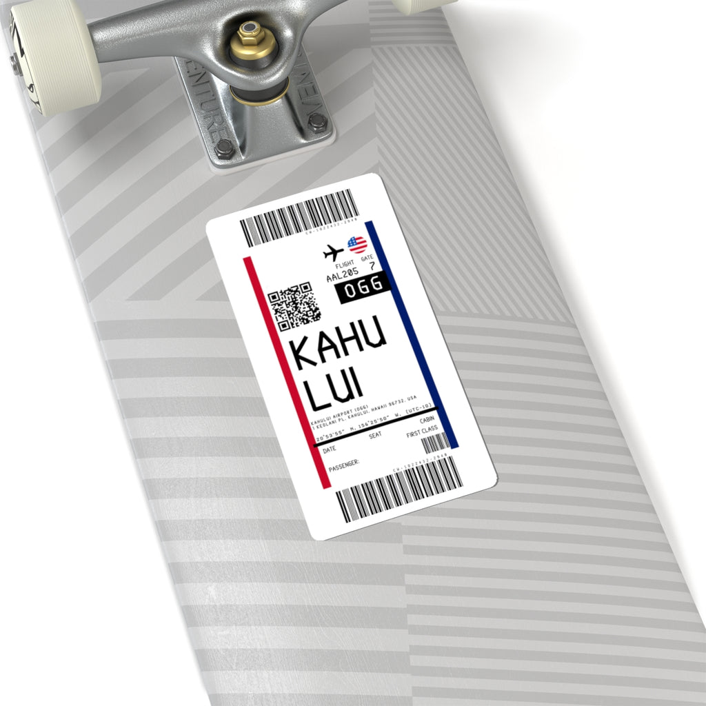 Kahului Airport (OGG) Boarding Pass Sticker — Travel Luggage Decal