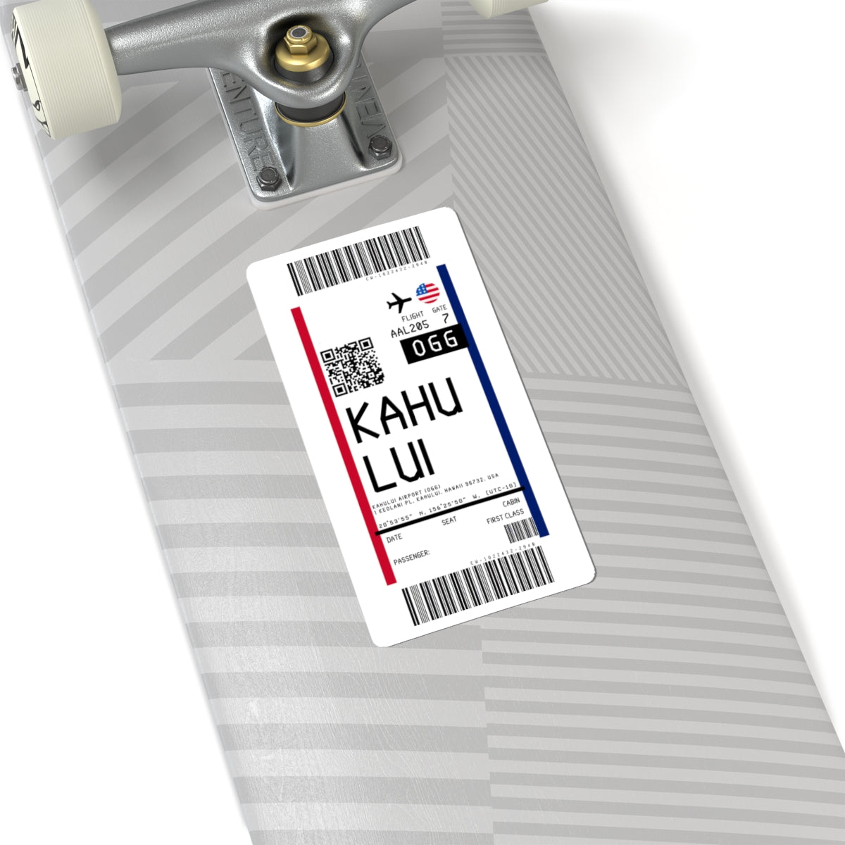 Kahului Airport (OGG) Boarding Pass Sticker — Travel Luggage Decal