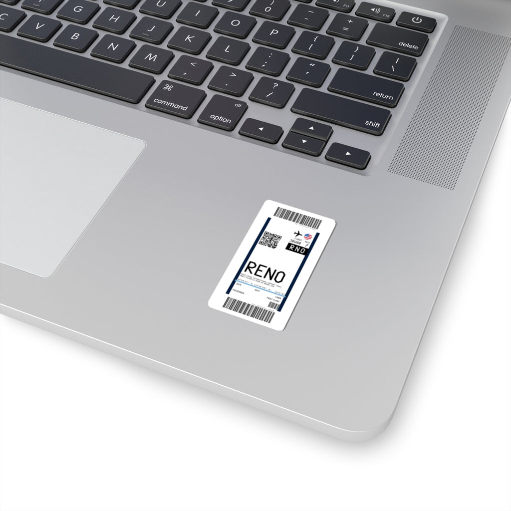 Reno-Tahoe International Airport (RNO) Boarding Pass Sticker — Travel Luggage Decal