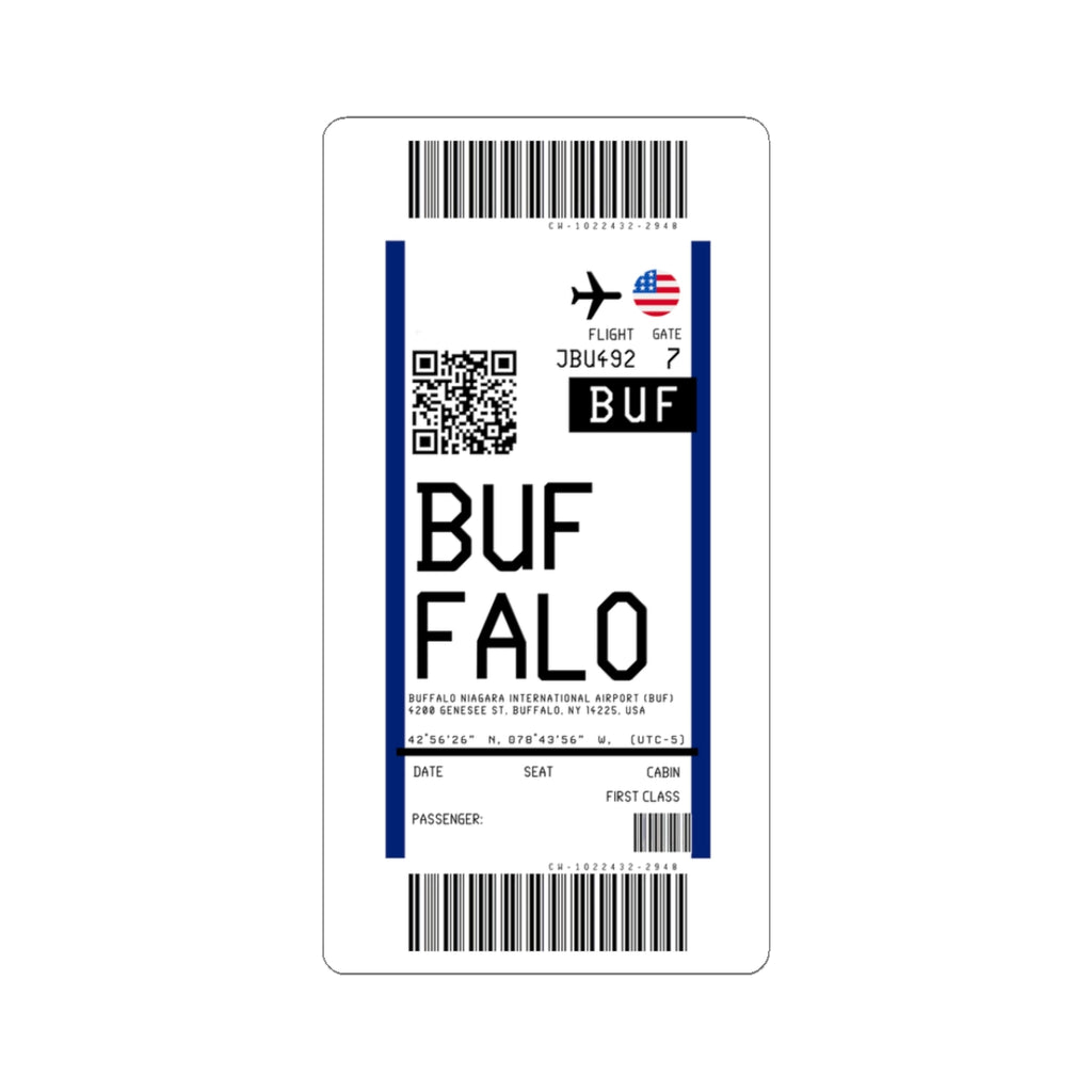Buffalo Niagara International Airport (BUF) Boarding Pass Sticker — Travel Luggage Decal