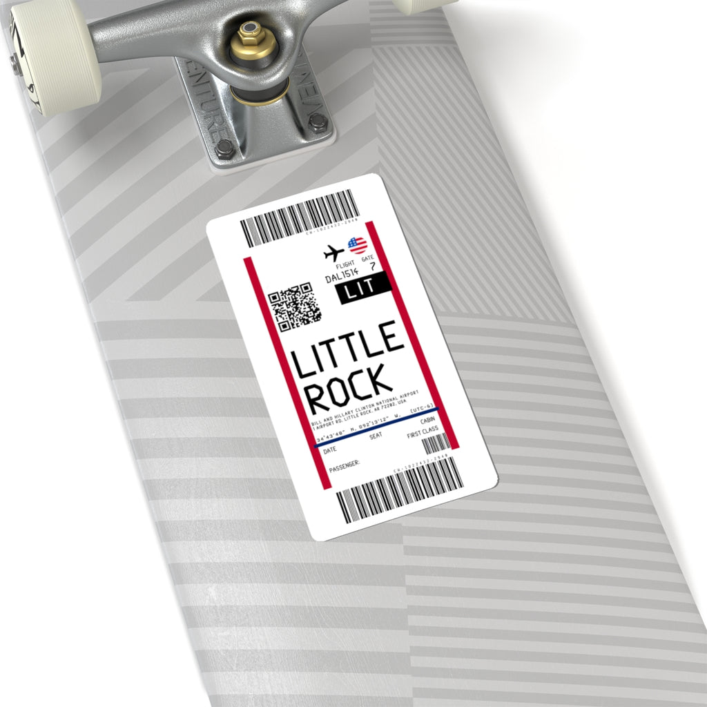Bill and Hillary Clinton National Airport (LIT) Boarding Pass Sticker — Travel Luggage Decal
