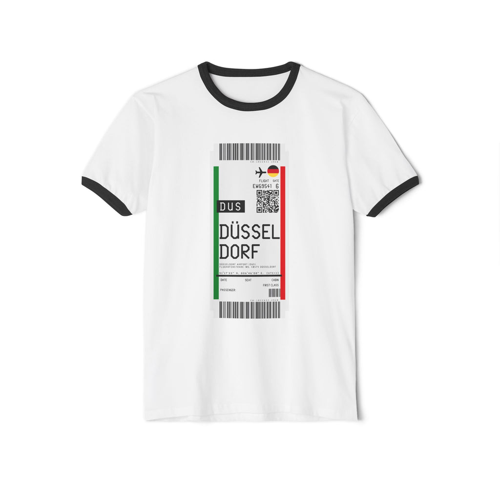 Düsseldorf Boarding Pass Ringer T-Shirt