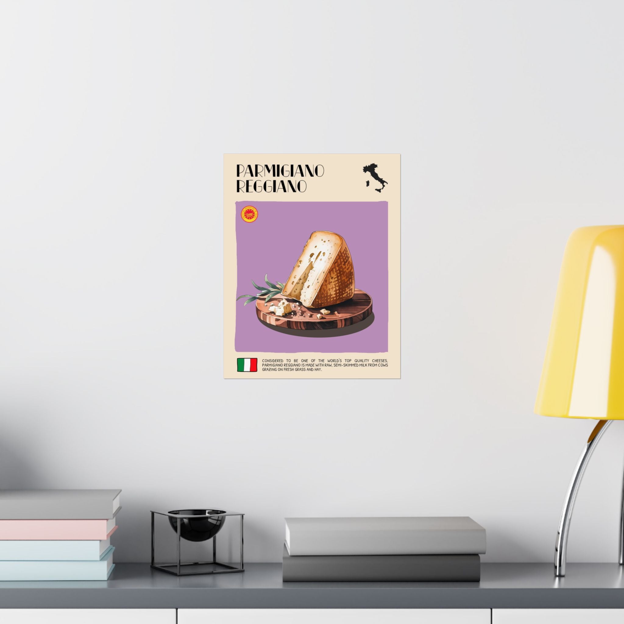 Parmigiano Reggiano Cheese Poster — Kitchen Art Vertical Matte Print