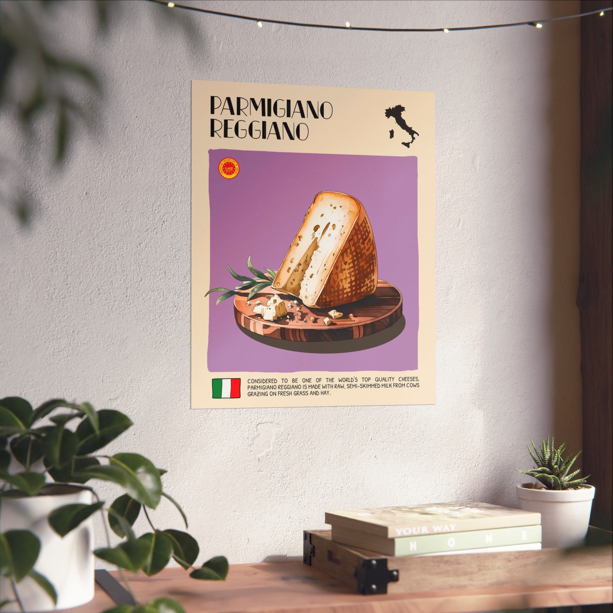 Parmigiano Reggiano Cheese Poster — Kitchen Art Vertical Matte Print