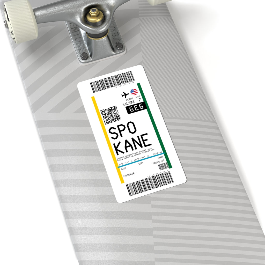 Spokane International Airport (GEG) Boarding Pass Sticker — Travel Luggage Decal
