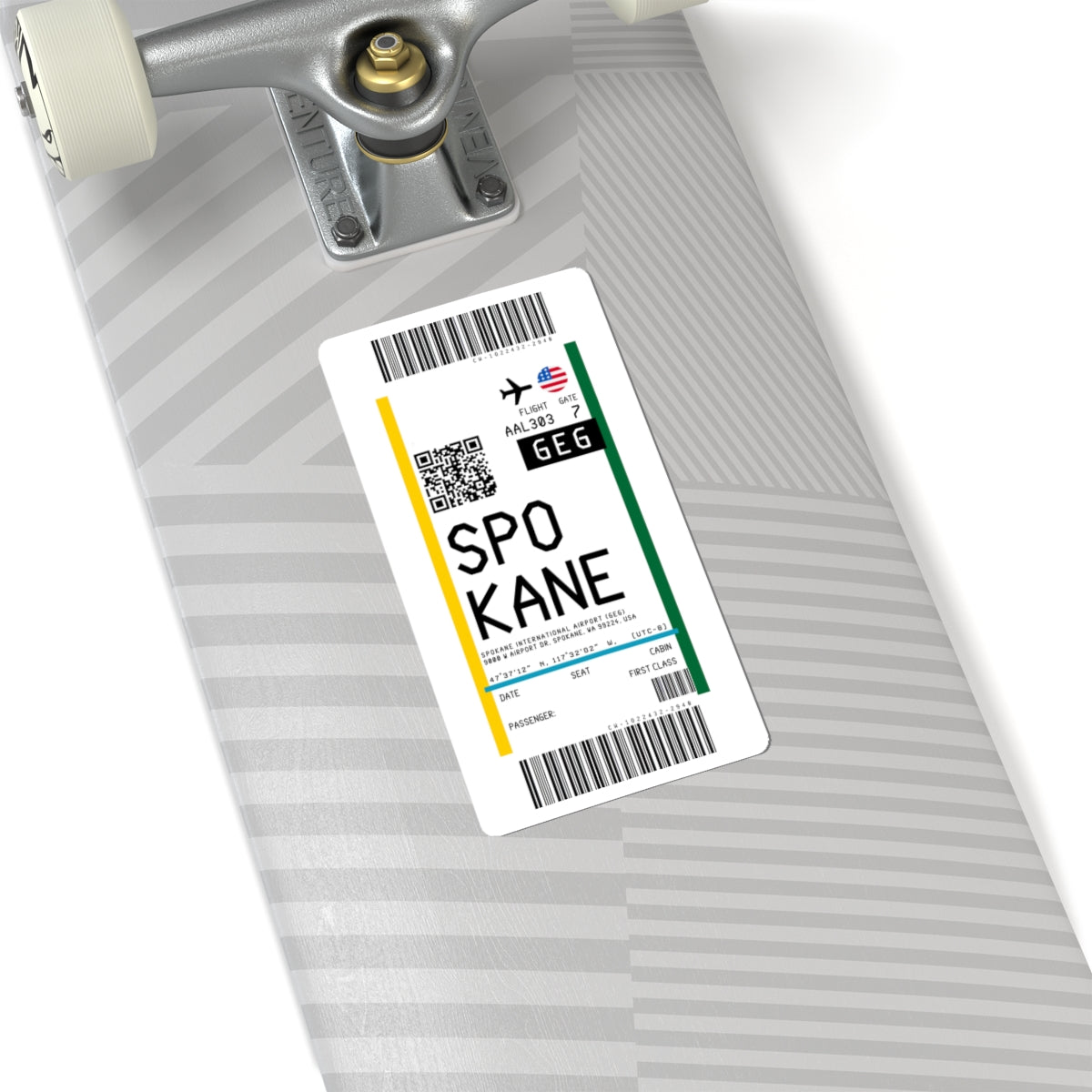Spokane International Airport (GEG) Boarding Pass Sticker — Travel Luggage Decal