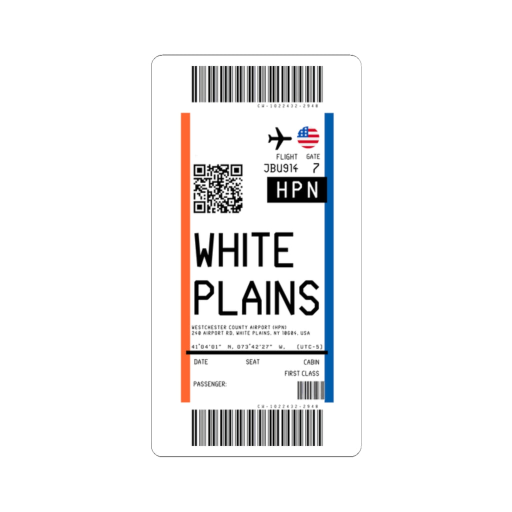 Westchester County Airport (HPN) Boarding Pass Sticker — Travel Luggage Decal