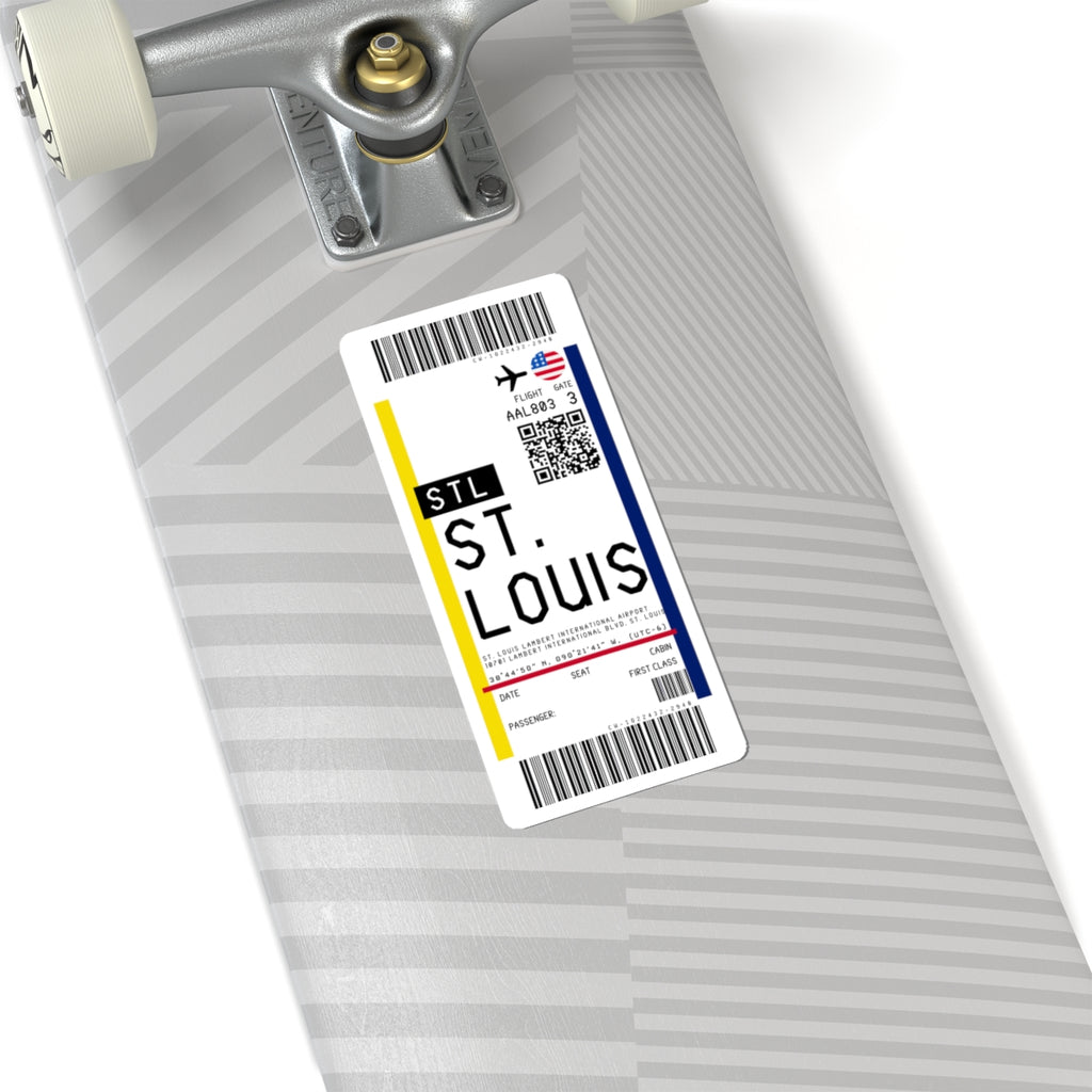 St. Louis Lambert International Airport (STL) Boarding Pass Sticker — Travel Luggage Decal