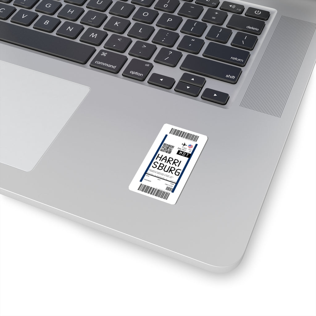 Harrisburg International Airport (MDT) Boarding Pass Sticker — Travel Luggage Decal