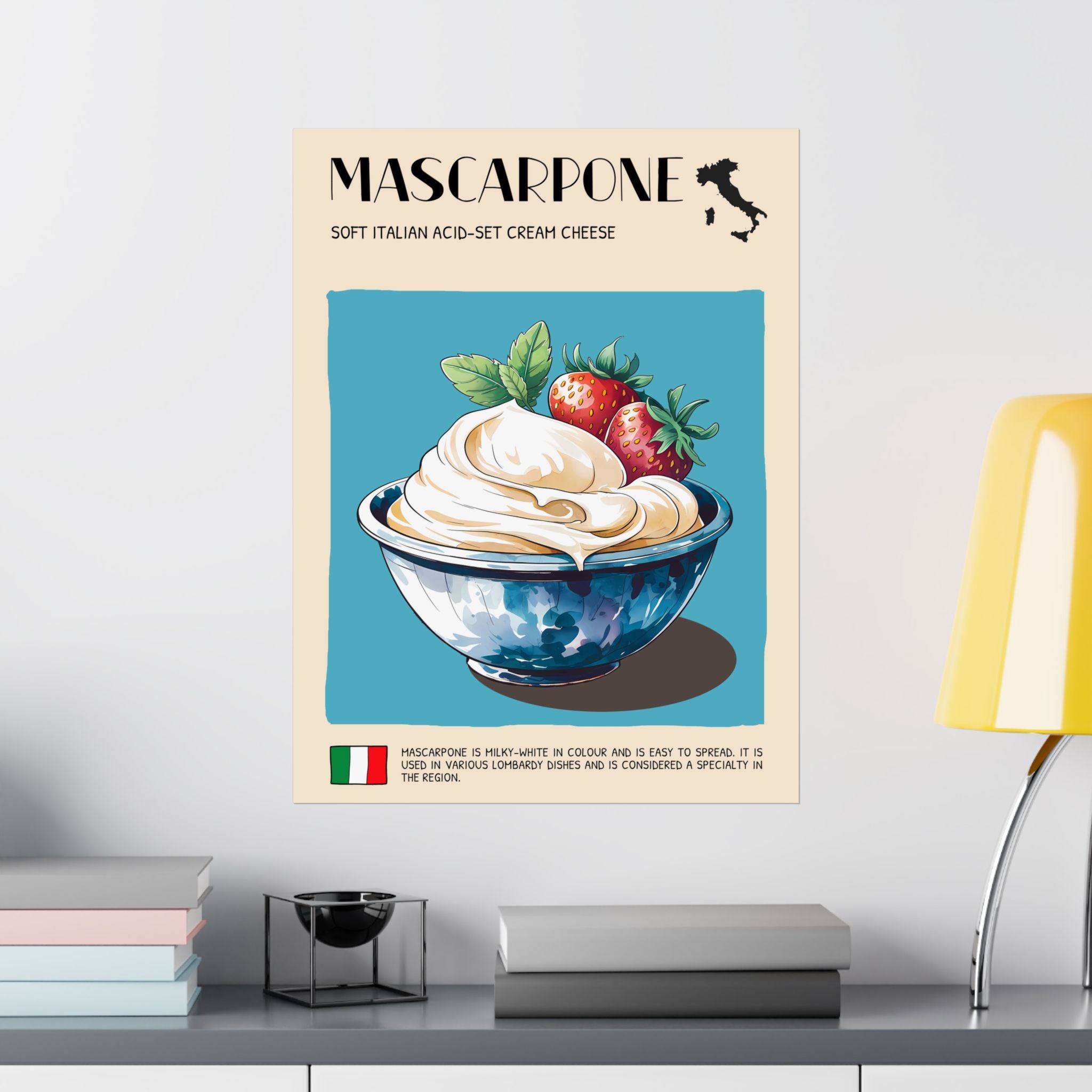 Mascarpone CheesePoster —  Kitchen Art Vertical Matte Print