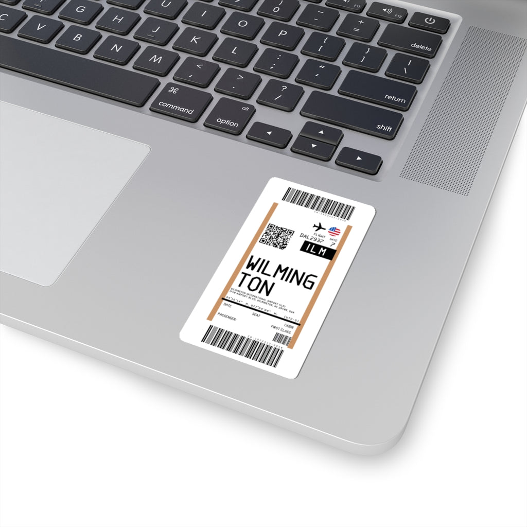 Wilmington International Airport (ILM) Boarding Pass Sticker — Travel Luggage Decal