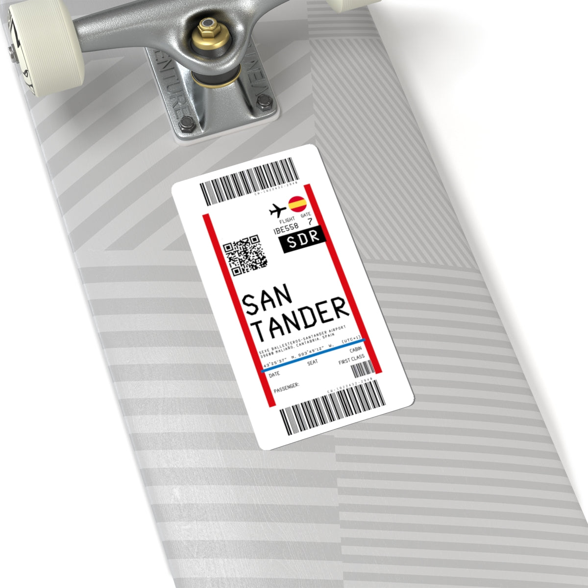 Santander Airport (SDR) Boarding Pass Sticker — Travel Luggage Decal