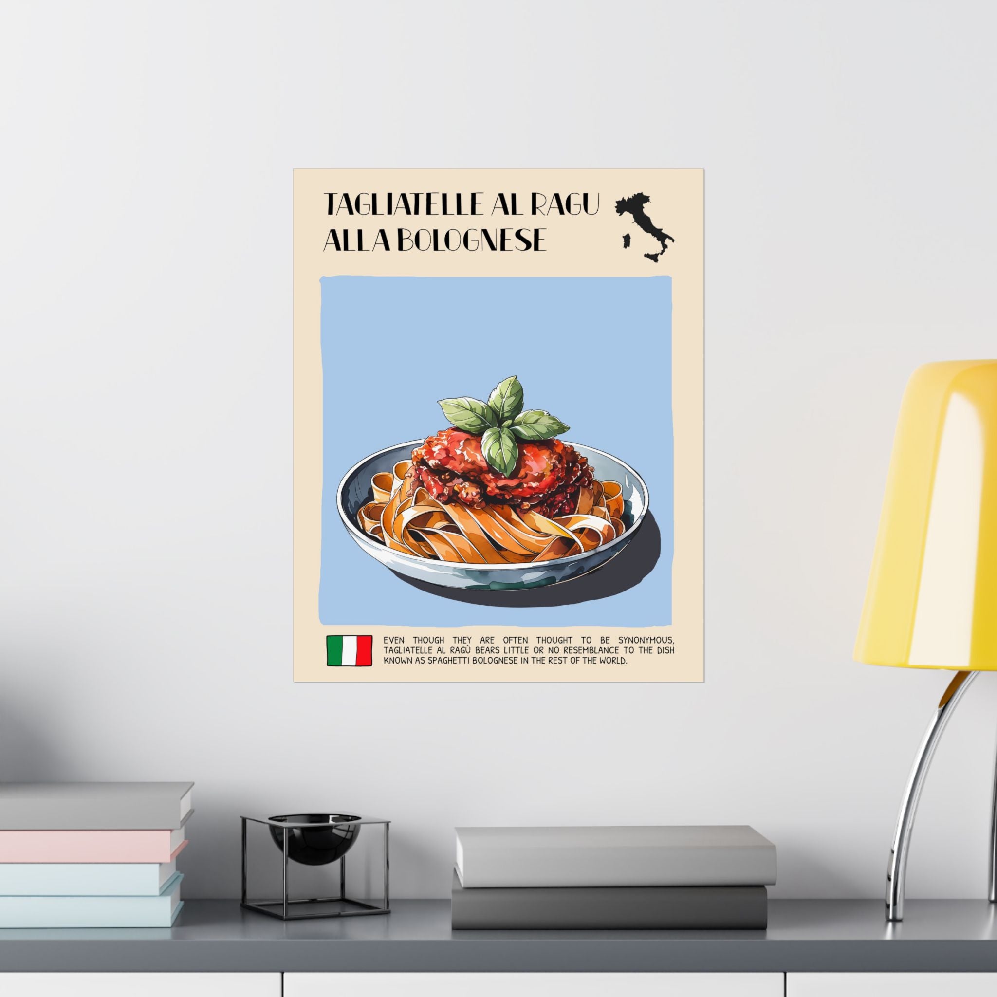 Tagliatelle al Ragu alla Bolognese Poster —  Kitchen Art Vertical Matte Print