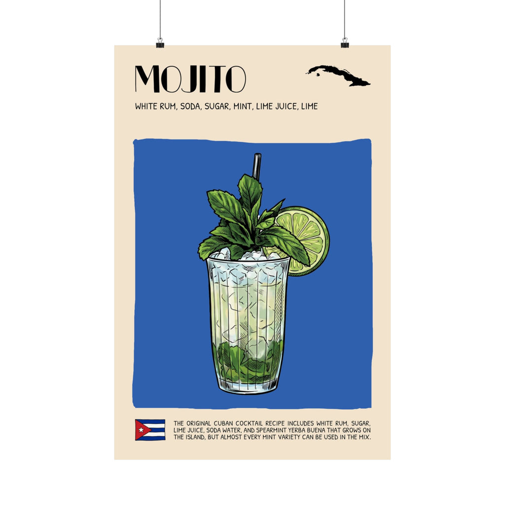 Mojito Poster — Cuban Cocktail Art Print