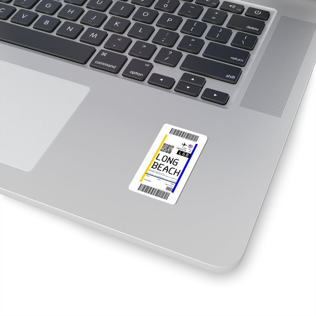 Long Beach Airport (LGB) Boarding Pass Sticker — Travel Luggage Decal