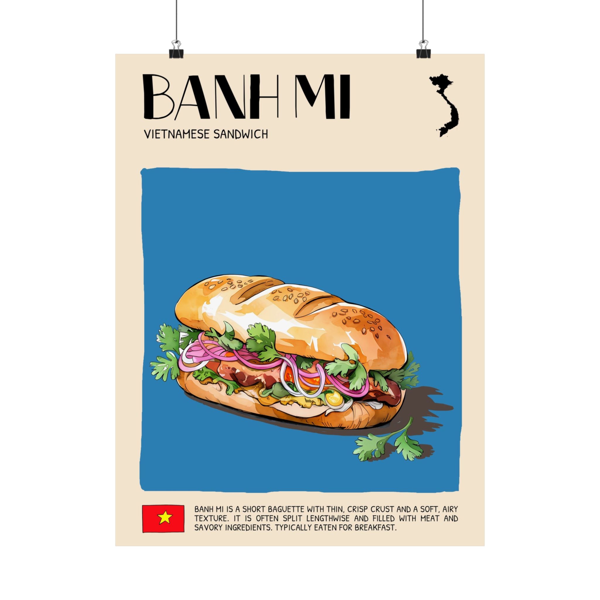 Banh Mi Matte Poster — Vietnamese Food Kitchen Art