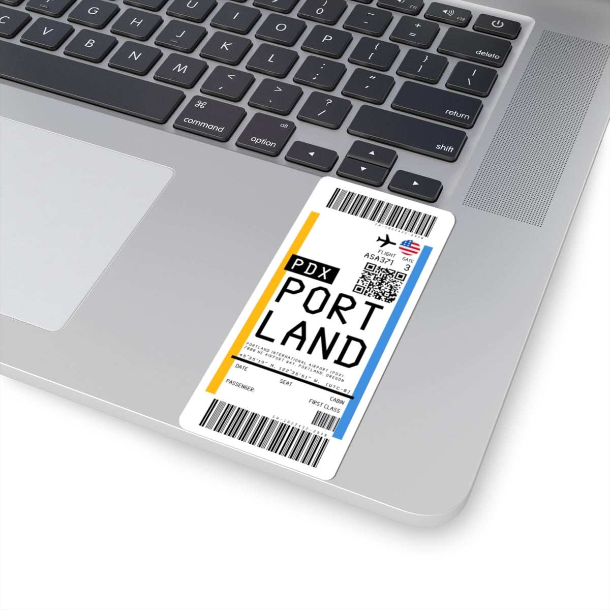 Portland International Airport (PDX) Boarding Pass Sticker — Travel Luggage Decal