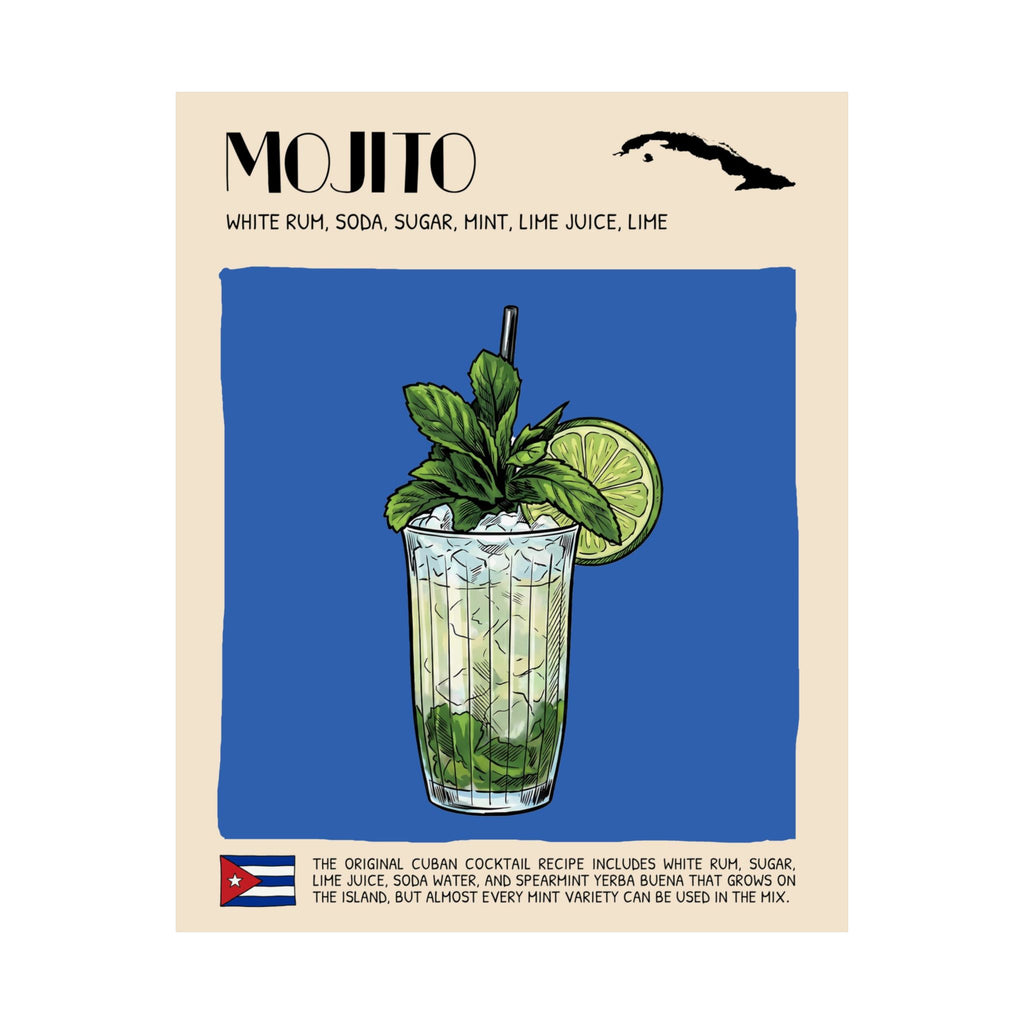 Mojito Poster — Cuban Cocktail Art Print